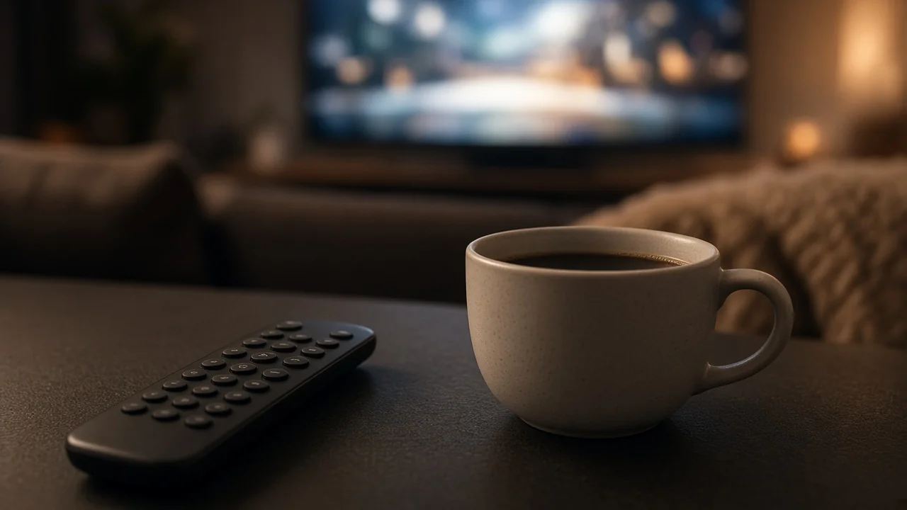 Handy neben dem Streaming-Gerät